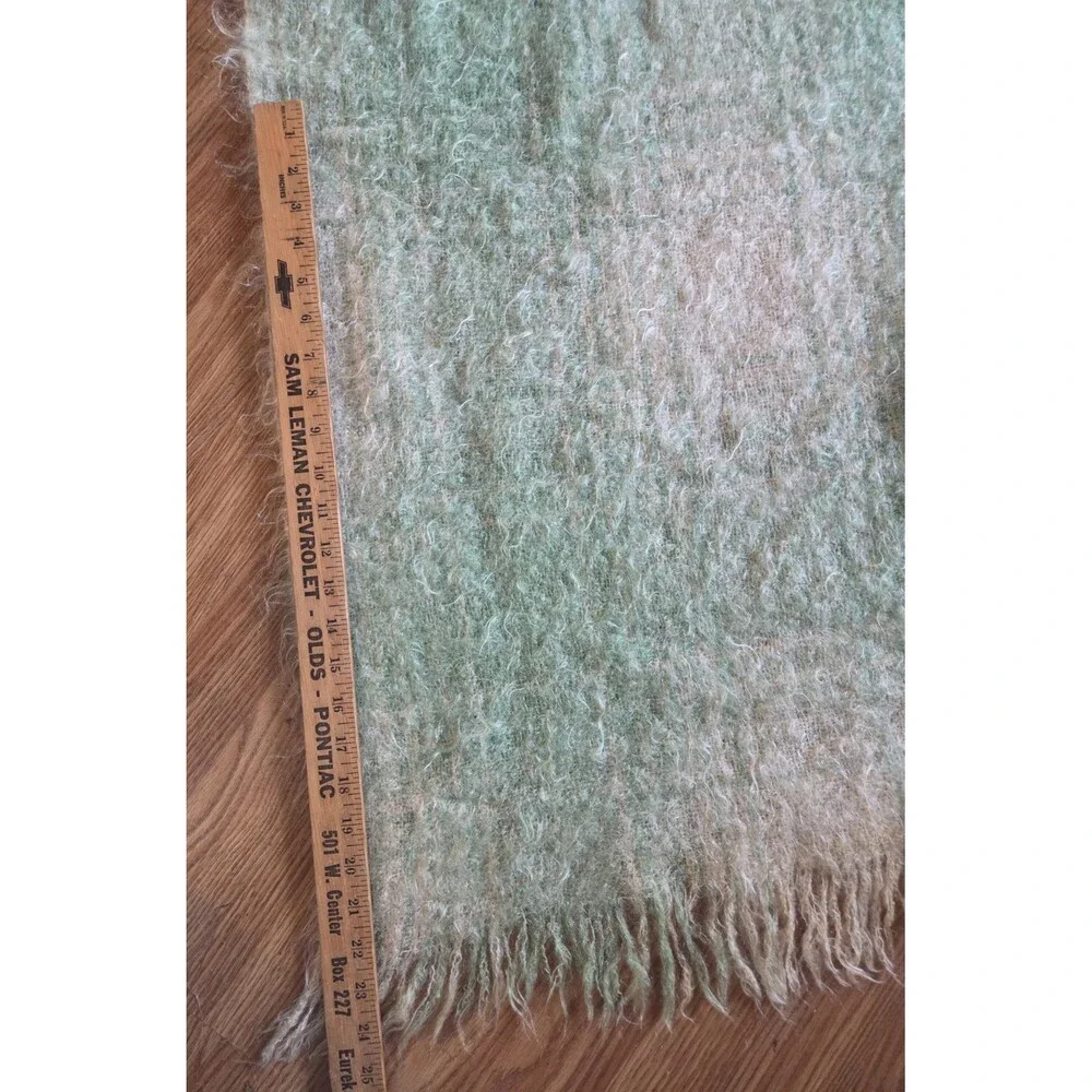 Vintage Hudson's Bay Co. blanket, throw, shawl, mohair, wool, made in Scotland